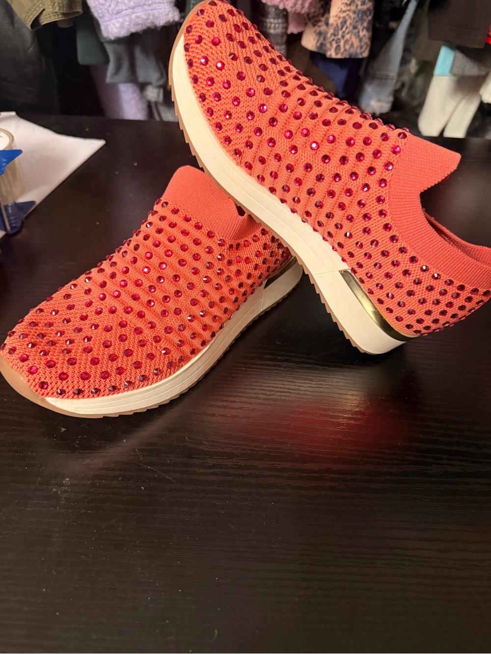 Reaction Kenneth Cole Coral Slip-On Crystal Knit Sneakers